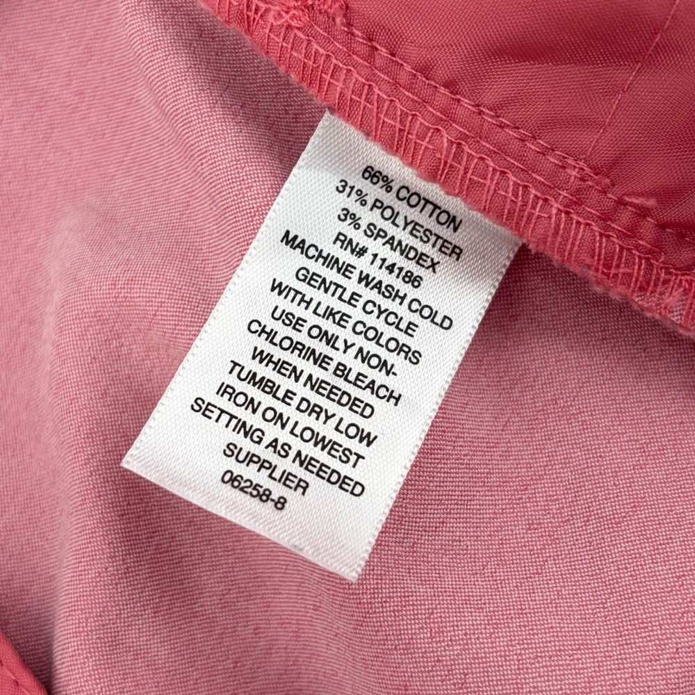 Liz Claiborne Emma Pants Women 18 Pink‎ Cropped Stretch Chino Barbiecore Office - Picture 4 of 7